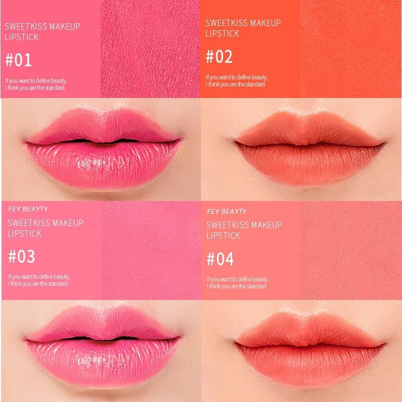Fey Beauty moisturising lipstick tube in Cameo Brown nude shade, 3.8g non-fading formula