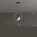 Minimalist clear acrylic magpie bird chandelier ceiling light with a metallic frame.