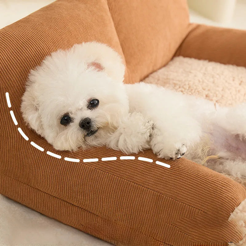 Four-season indoor dog kennel with warm cushion in three sizes for small to medium pets