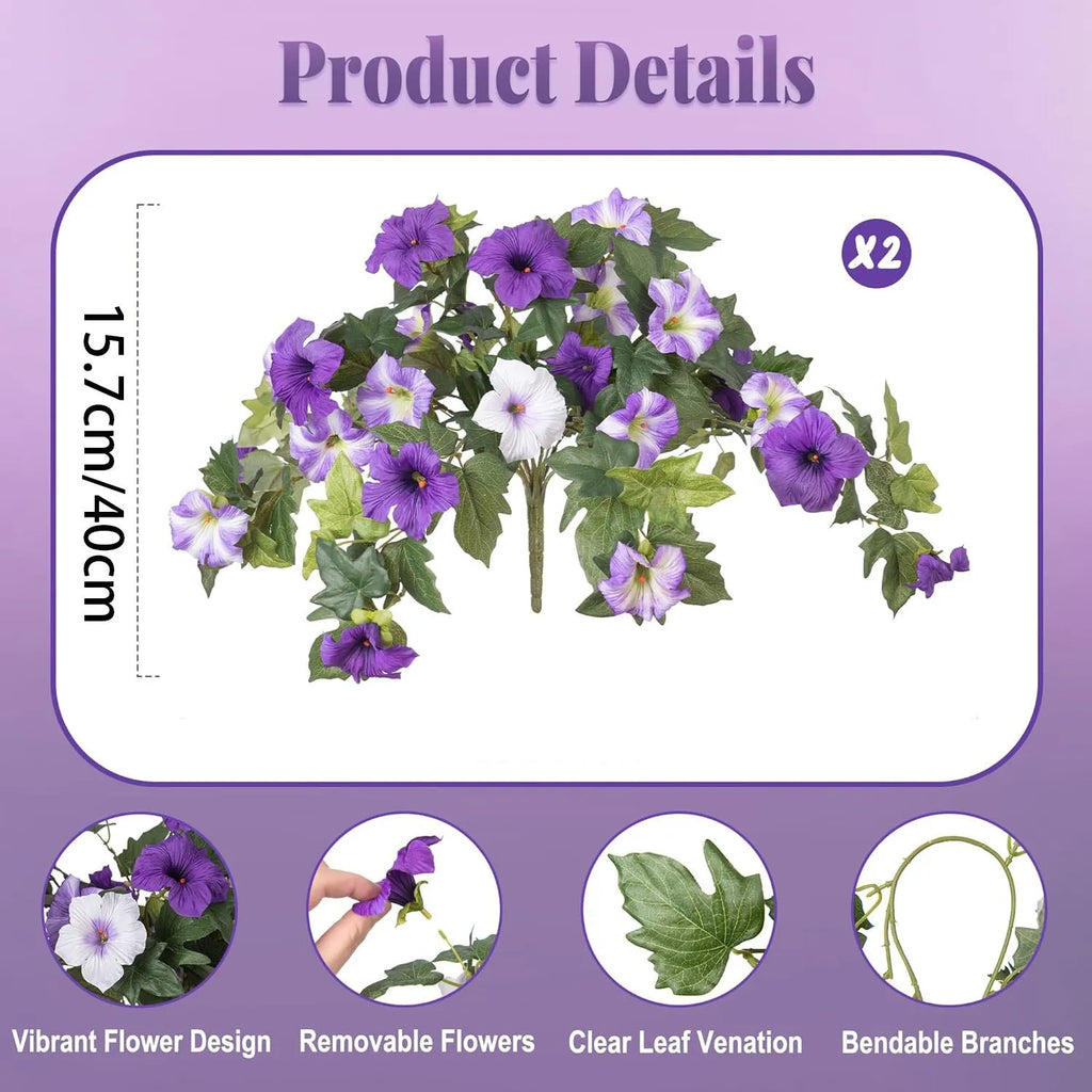 Plastic artificial flower container with 12 ground forks in courtyard garden setting