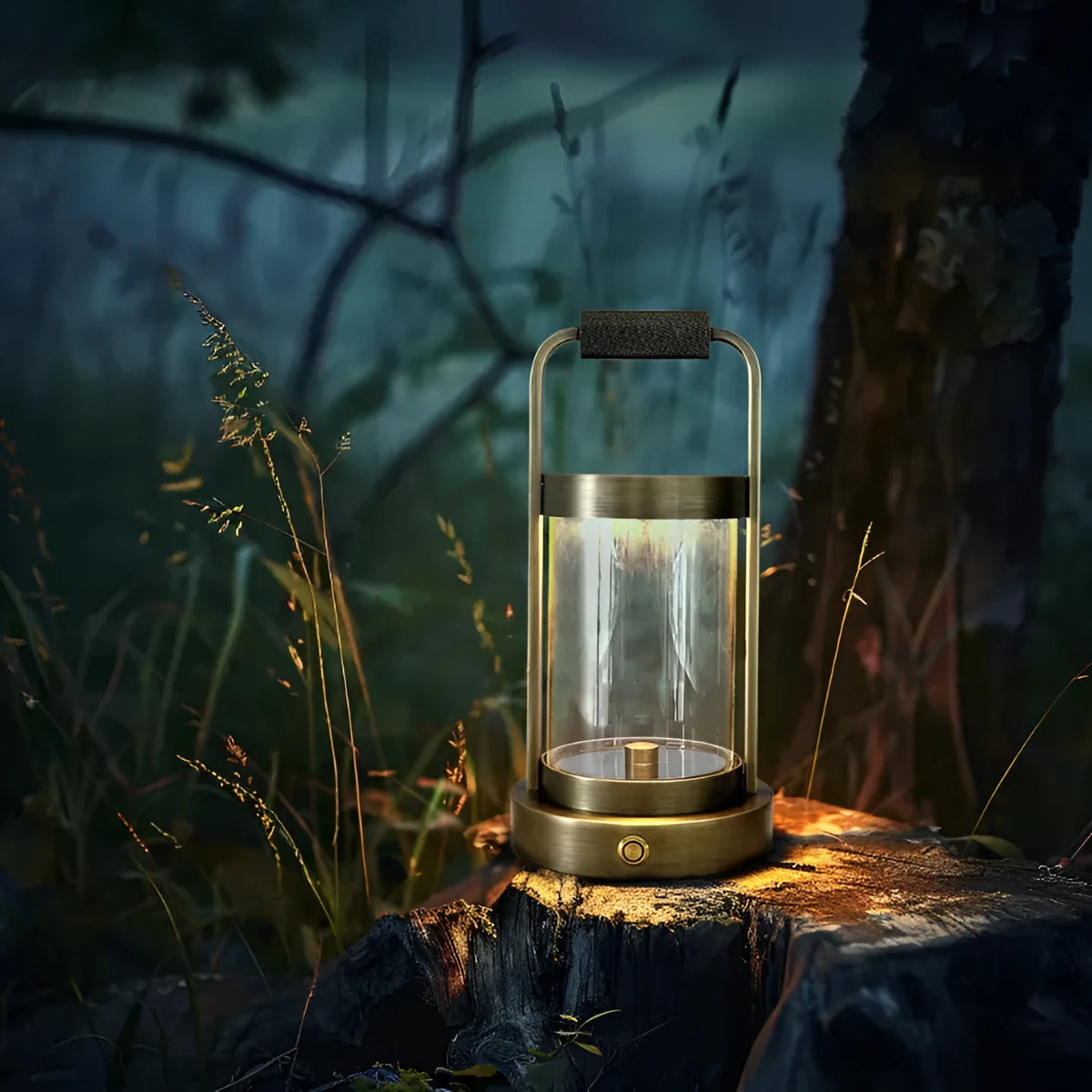 Antique Brass alloy desk lamp with 2W LED, 3000K light, 5200mAh battery, Type-C charging and three-step switch