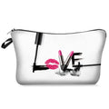 Digital print letter polyester make-up bag in dumpling shape with zipper closure, colour bpd41151