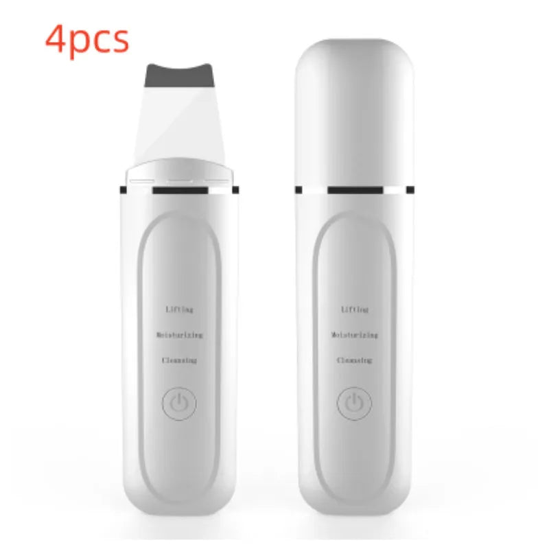 White ultrasonic peeling machine for facial cleansing with metal head