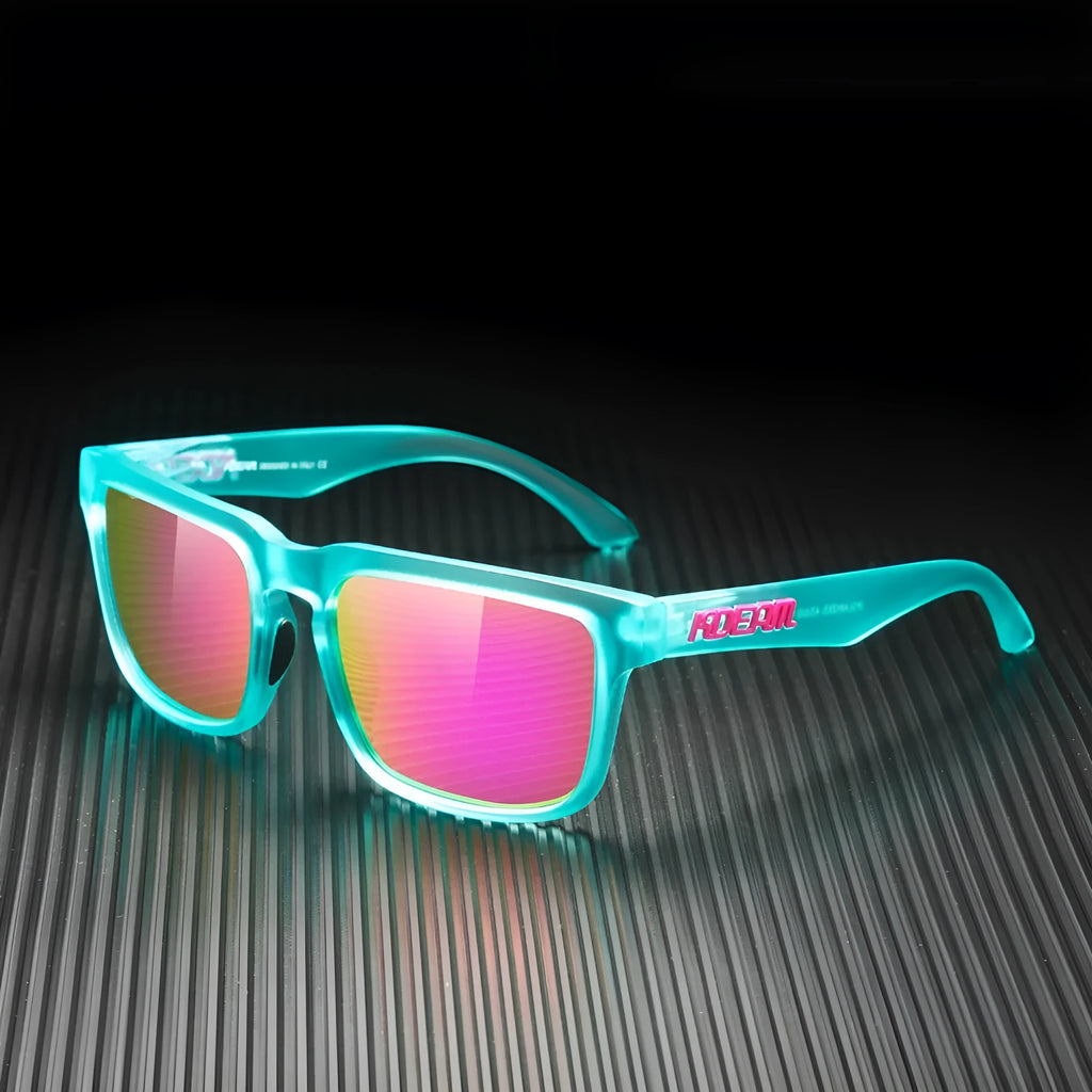 Square polarised sunglasses with TAC lenses and PC frame in multiple colour options for outdoor use