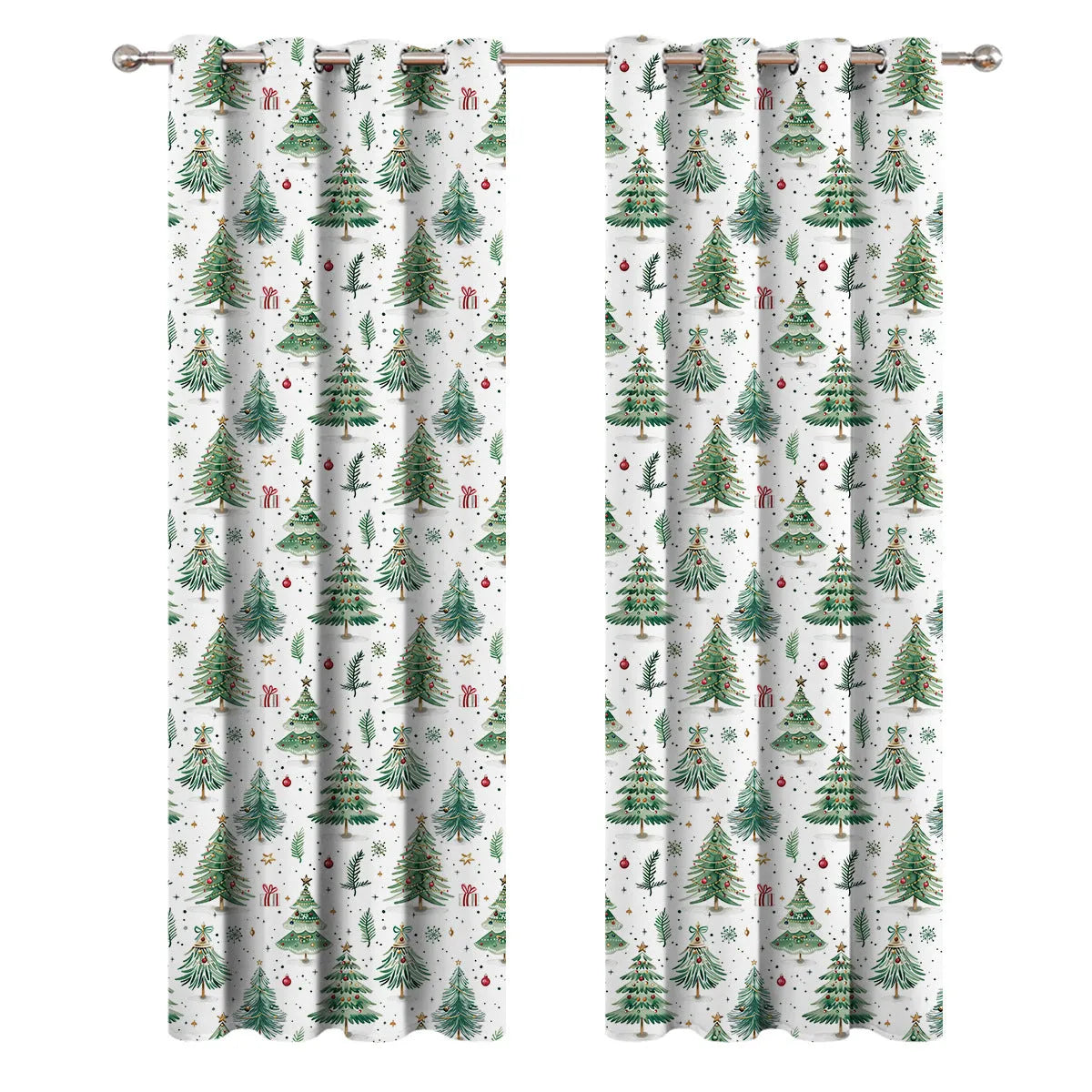 Christmas Forest colour punching decoration shading curtain in modern simplicity style