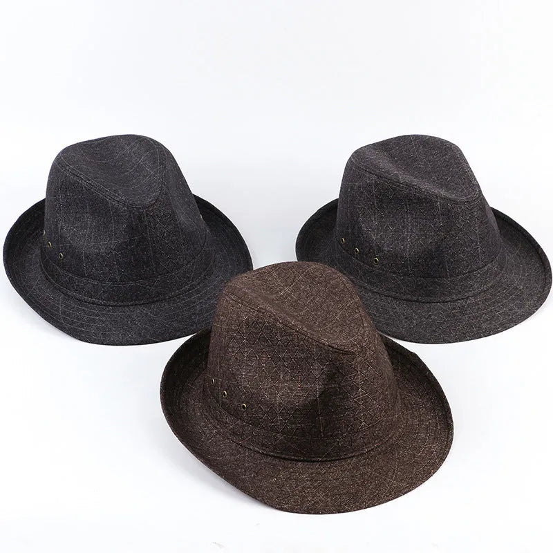 A classic fedora hat for men shown in a dark colour, displaying its structured crown and brim.