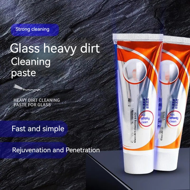 65ml white car windshield cleaning paste in container with sponge applicator for glass oil stain removal