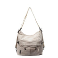 Women's nylon crossbody bag in square vertical shape with double shoulder straps and organised interior compartments