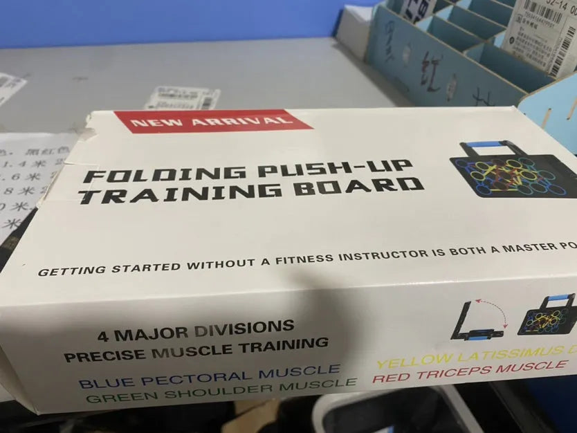 Black blue push up support training board with folding design and soft silicone grip