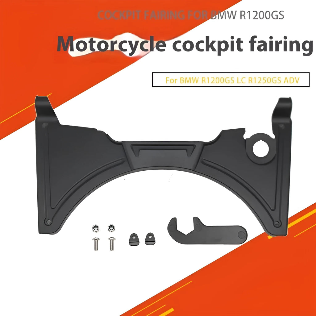 Black motorcycle cockpit fairing modification accessory for BMW R1250GS and R1200GS models
