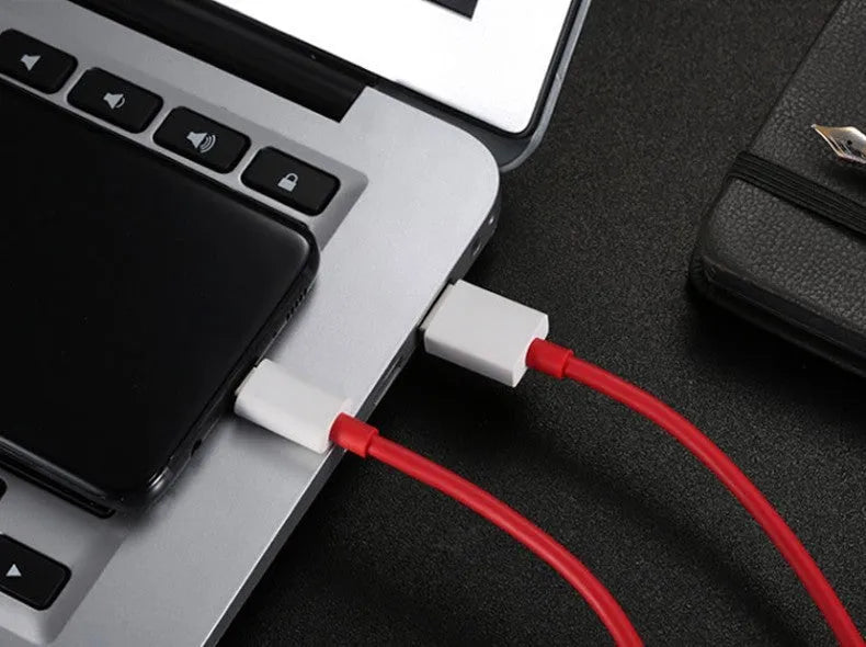 Universal fast charging data cable red colour 1m 1.5m 2m options for 30W head compatible 7pro 6 6T 7T