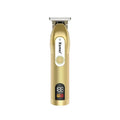 LCD digital display USB high power electric hair clipper in gold and black with limit combs