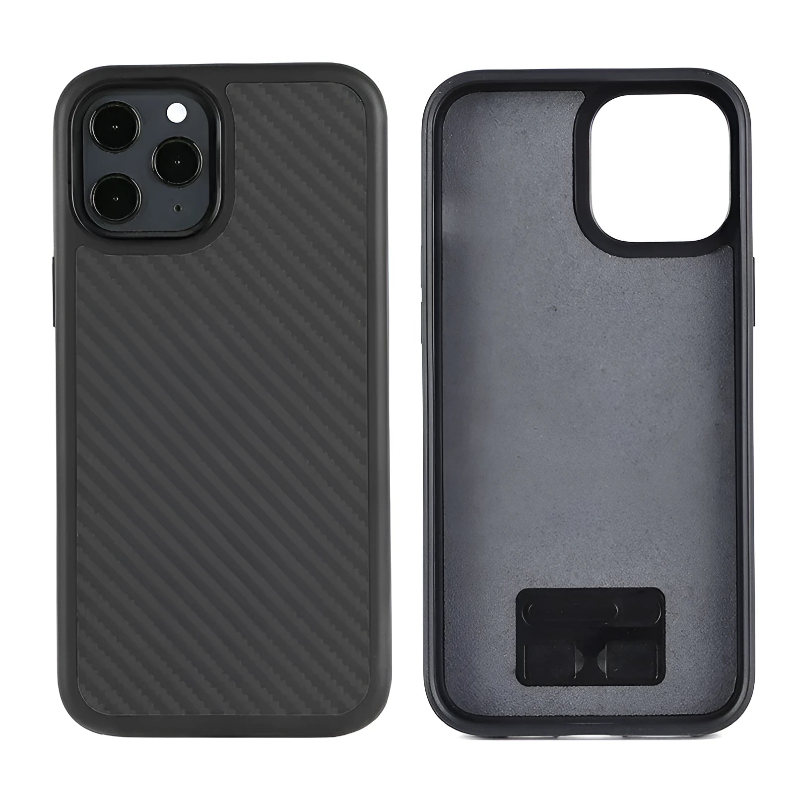 Black wooden phone case for iPhone with TPU and Kevlar construction