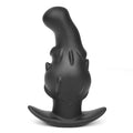 Liquid silicone adult masturbator in black, gold, or purple colour, shown in sizes S, M, L, and XL.