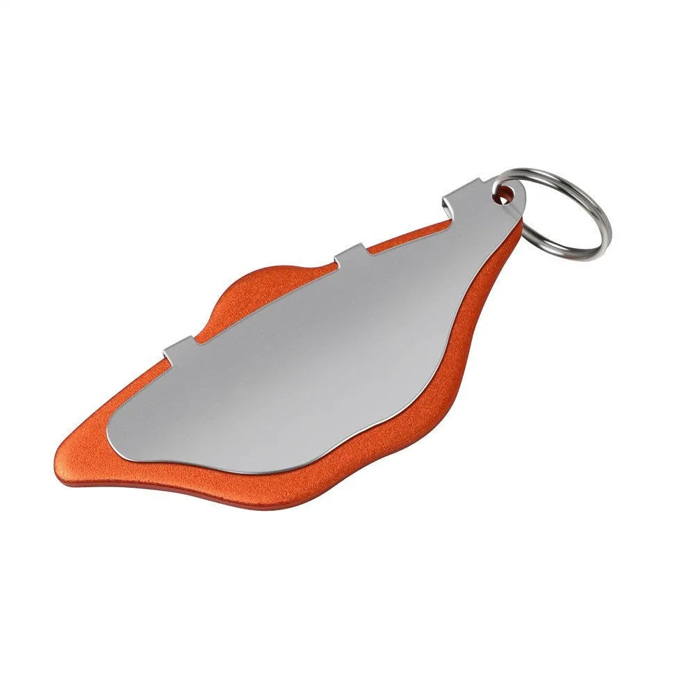 Mountain bike disc brake linings replacement pads in black and orange with adjustment flap