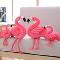 Pink flamingo plush toy with short plush fabric and PP cotton filling, 24cm length