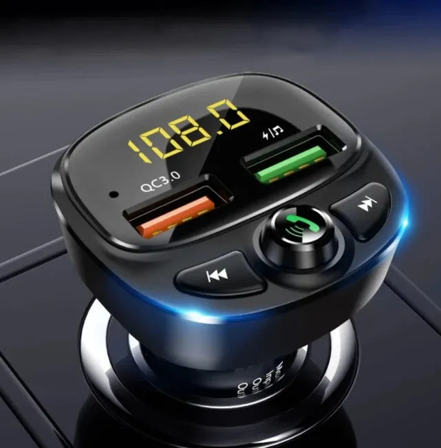 Car MP3 player with Bluetooth FM transmitter Quick Charge 3.0 USB port and colour display