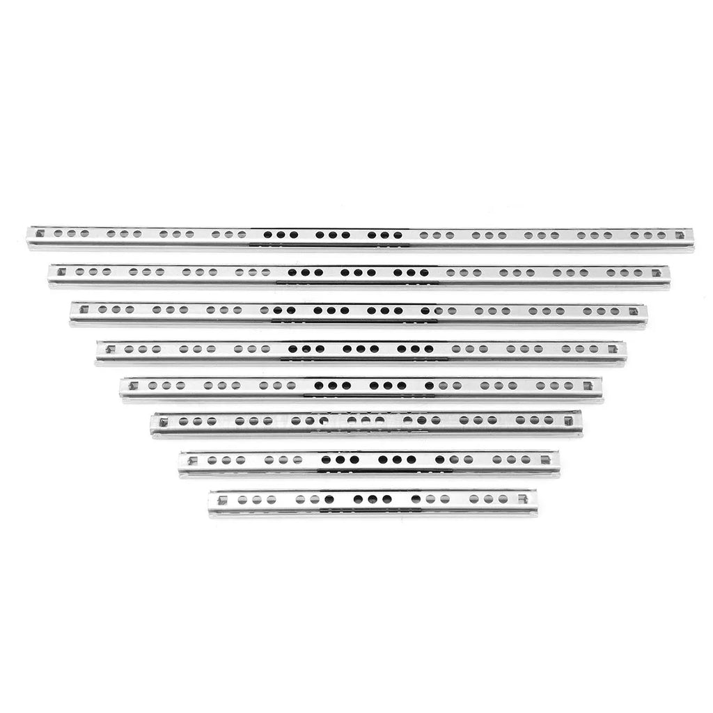 Two-section ultra-narrow drawer slide rail with 17mm width and ball bearings