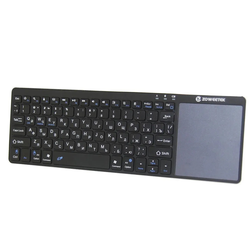 Zoweetek K12BT-1 mini wireless Bluetooth keyboard with touchpad, 80 keys, aluminium steel cover