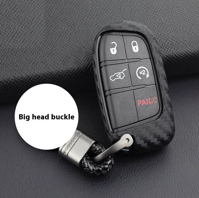Silicone protective case for Dodge Chrysler Fiat car remote key with keychain loop