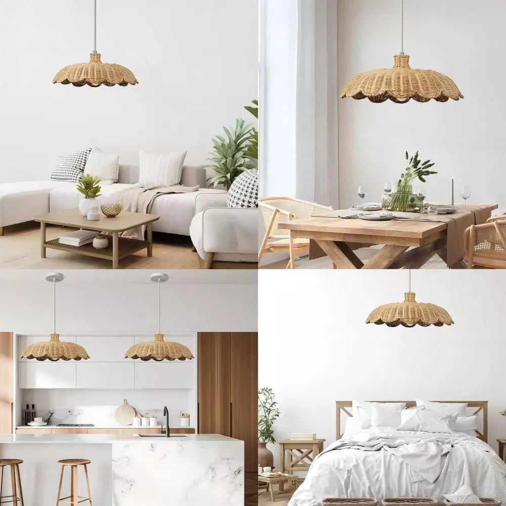 Retro bamboo woven wall lamp, 46x20cm, primary colour rattan finish, Nordic style acrylic light fitting for hotel or homestay