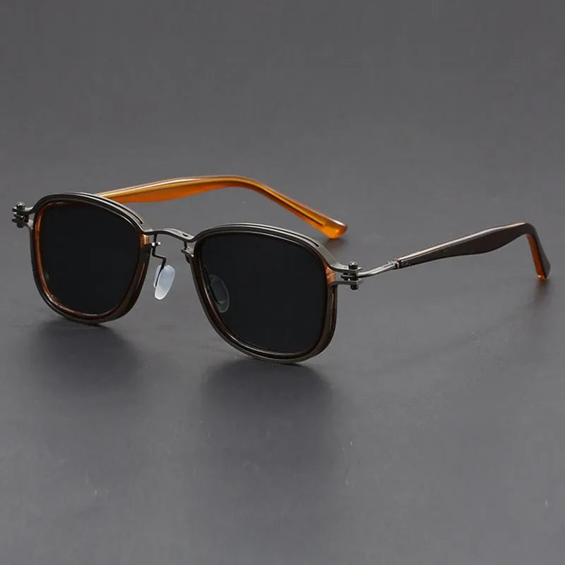 Retro-style square frame sunglasses with a metal and plastic build in a two-tone colour option.
