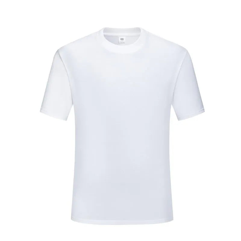 Men's slim fit cotton t-shirt in black or white with round neck and short sleeves