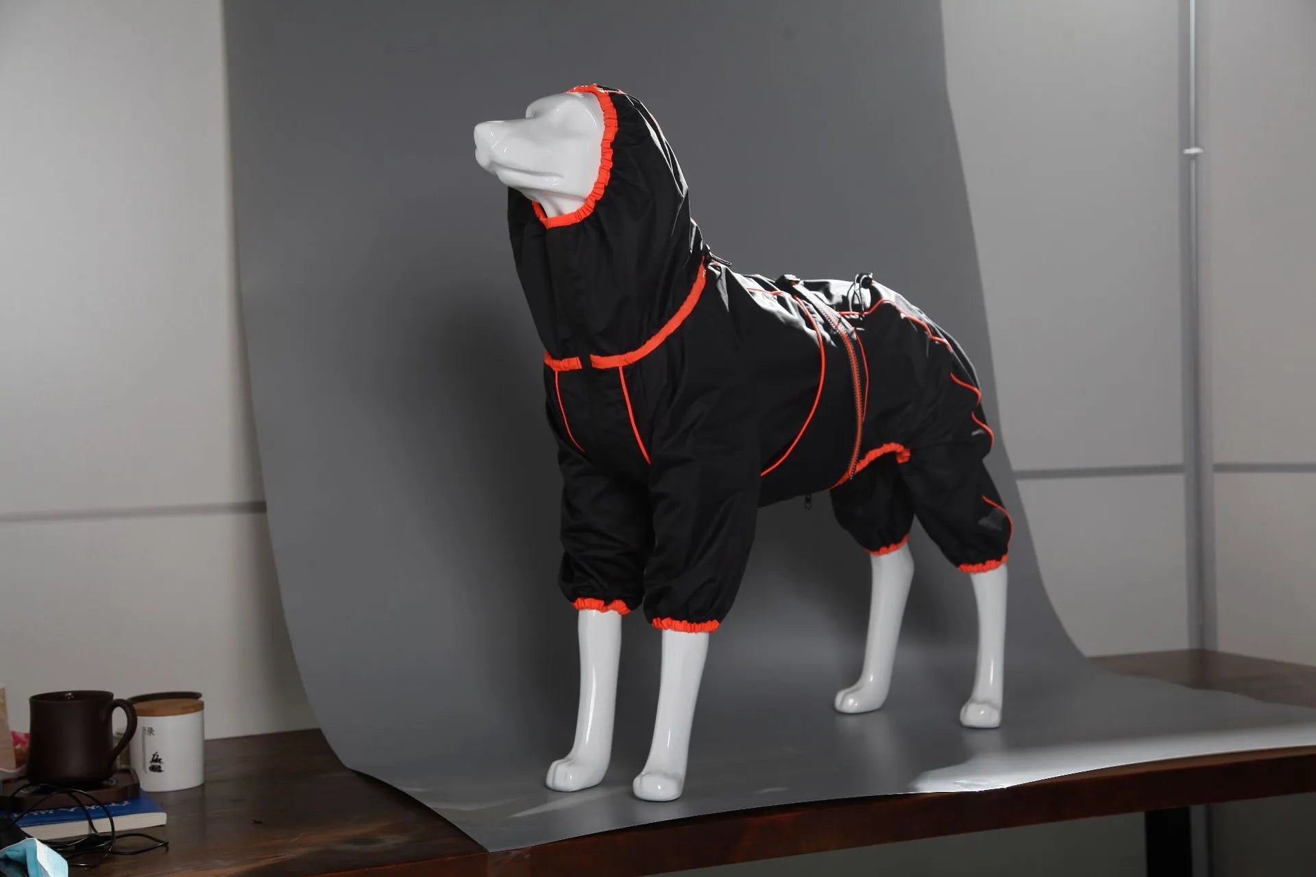Thickened cotton-padded dog shell jacket in sports style design available in multiple sizes and colours