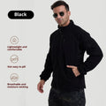 Men's polar fleece cycling jacket in solid colour, available in army green, black, brown, and gray, sizes S to 3XL