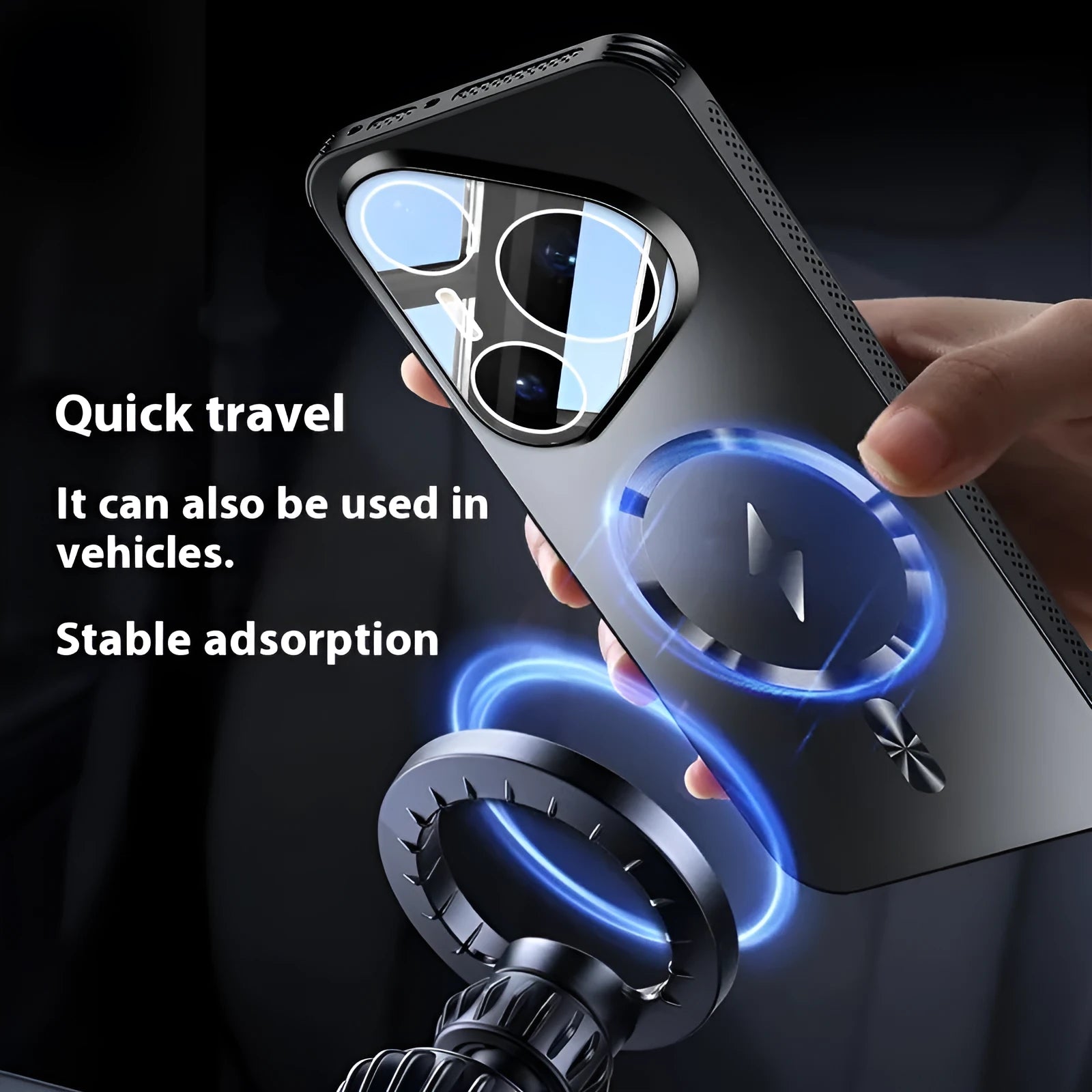 Frosted solid colour magnetic belt lens protector Huawei phone case for Pura70 and Pura80 models.