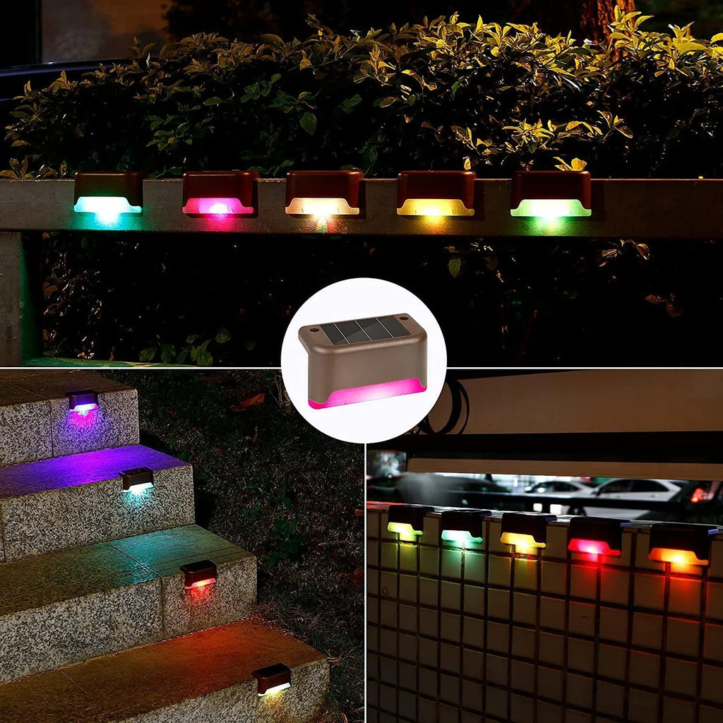 Solar step light LED outdoor garden night light for stairs, brown, warm light, waterproof IP55