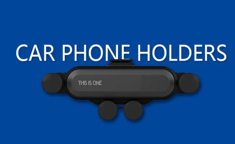 Universal car phone holder attached to vehicle air vent with smartphone securely mounted