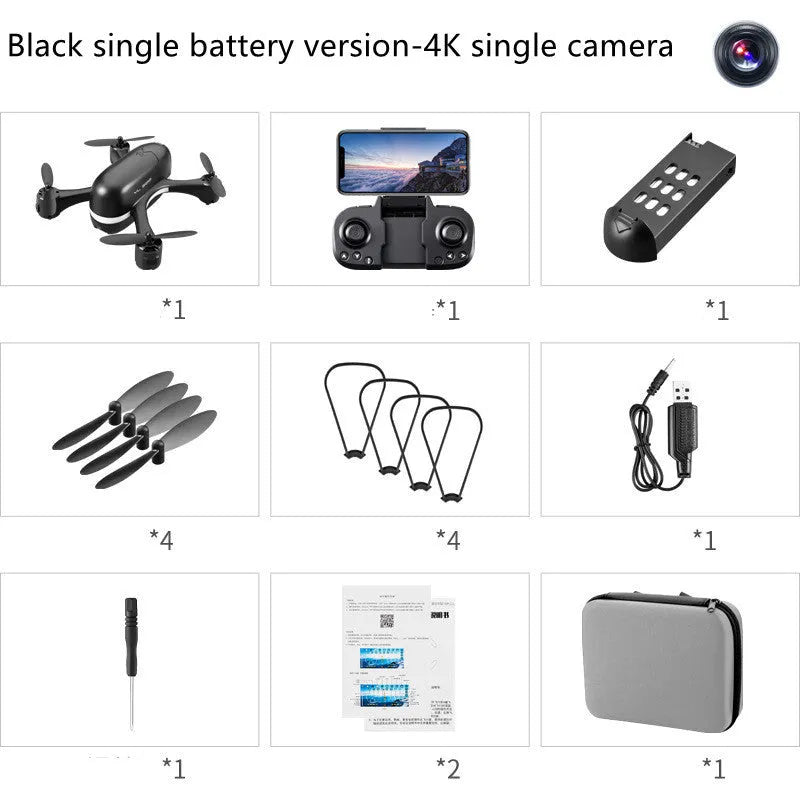 S88 mini UAV drone with 4K camera, black single battery version, optical flow positioning, under 30cm