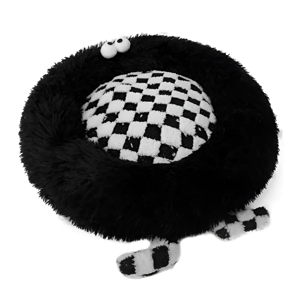 Plush pet nest for Shiba Inu puppies in black, pink, or yellow colours with thick warm material.