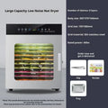 12-layer stainless steel food dehydrator with D-type touch screen panel and 19.5x28cm drying nets