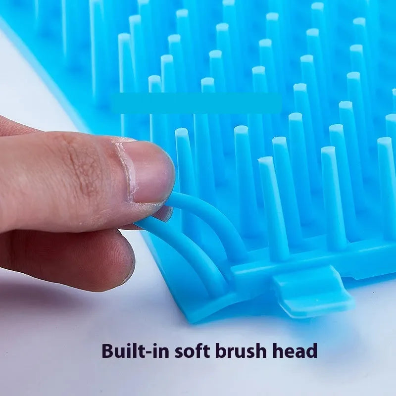 Blue silicone and PP plastic dog footwash bucket for small dog bathing