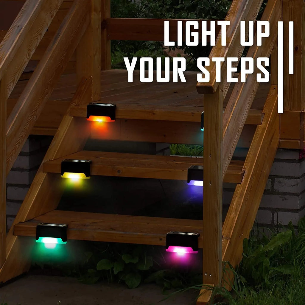 Solar step light LED outdoor garden night light for stairs, brown, warm light, waterproof IP55