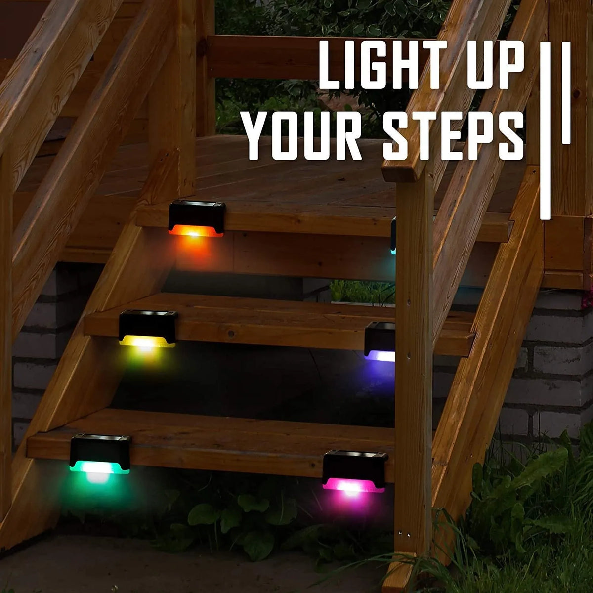 Solar step light LED outdoor garden night light for stairs, brown, warm light, waterproof IP55