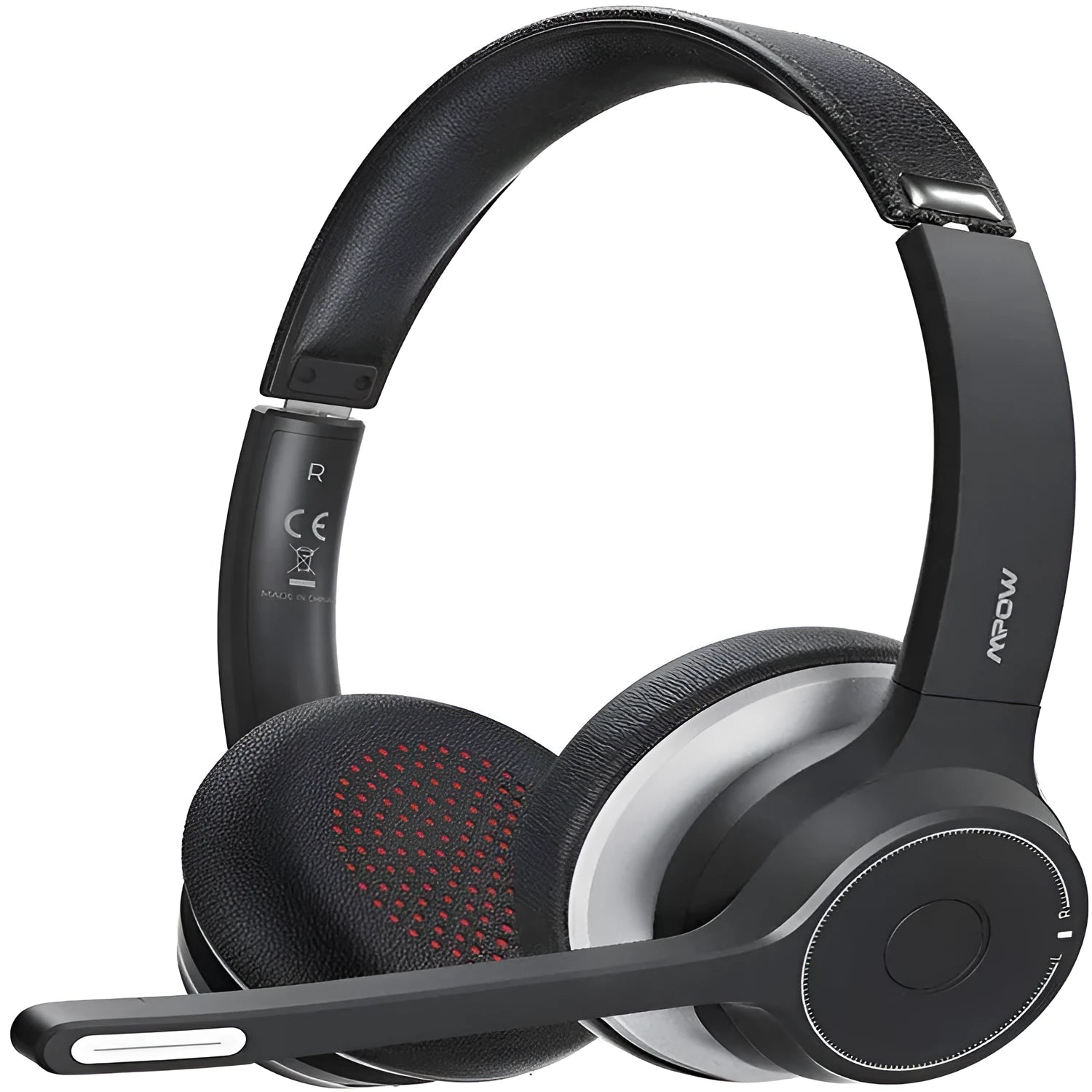 Black Bluetooth 5.0 noise reduction earphone head mounted with wireless stereo and call function