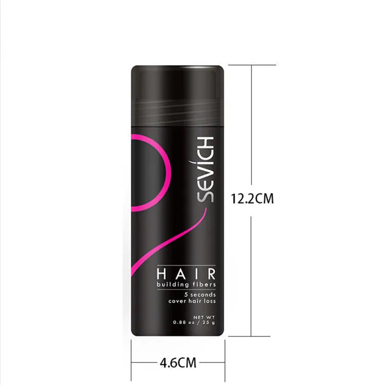 Hair filling powder in black shade for instant volume and hairline repair on thinning hair