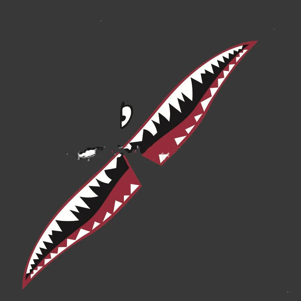 Large shark design PVC sticker for car body, showing Model A and Model B size options.