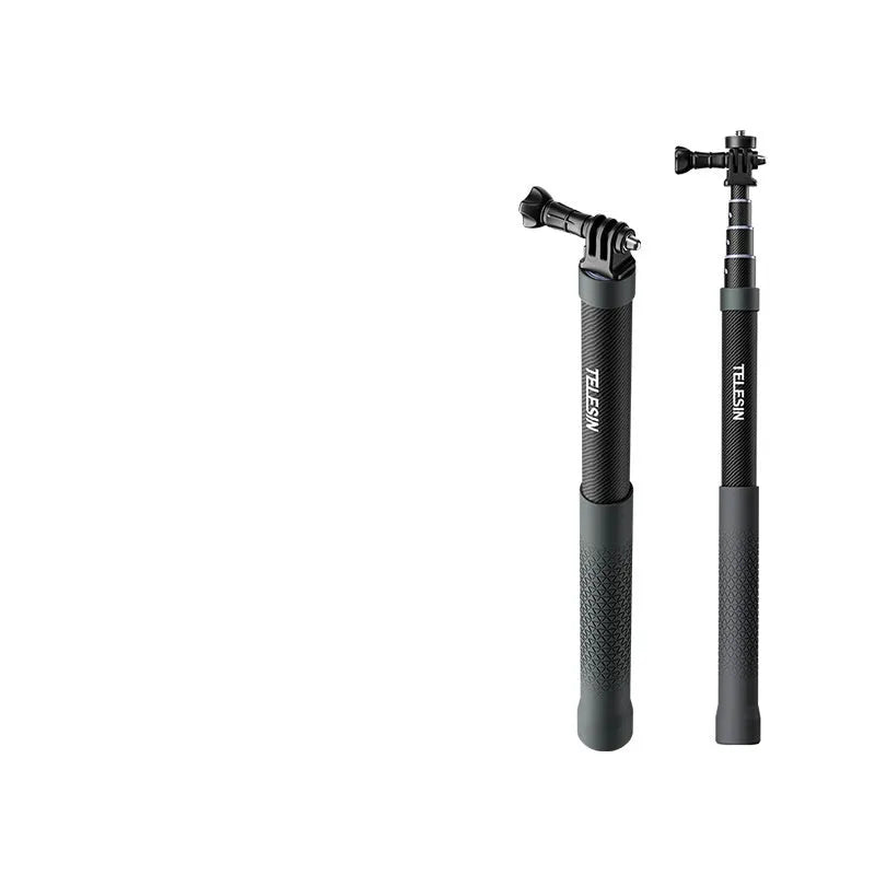 120cm carbon fibre selfie stick for GoPro12 and Insta360 with aluminium alloy and silica gel