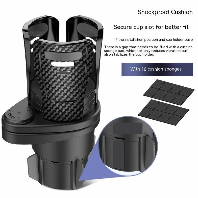 ABS plastic car cup holder modification in carbon fibre or matte black finish