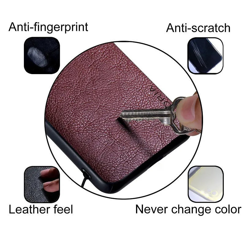 Business classic lychee skin phone case for Google Pixel 6 series in PU leather