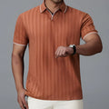 Men's loose-fitting short-sleeved polo shirt in ice silk nylon fabric, shown in black colour.