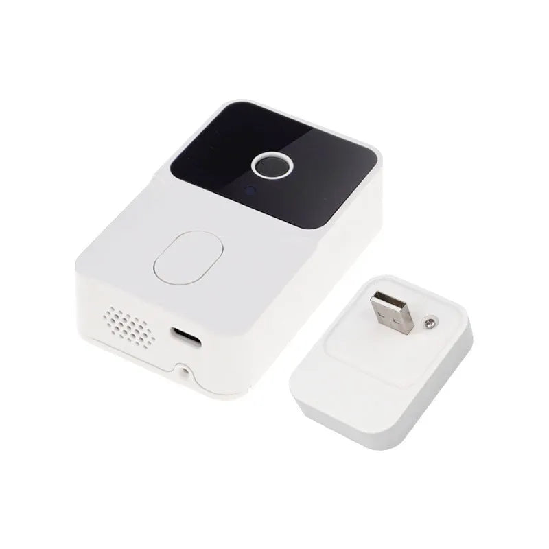 Wireless video doorbell in black or white, 85x54x24mm, with 850N night vision and 1000mAh battery