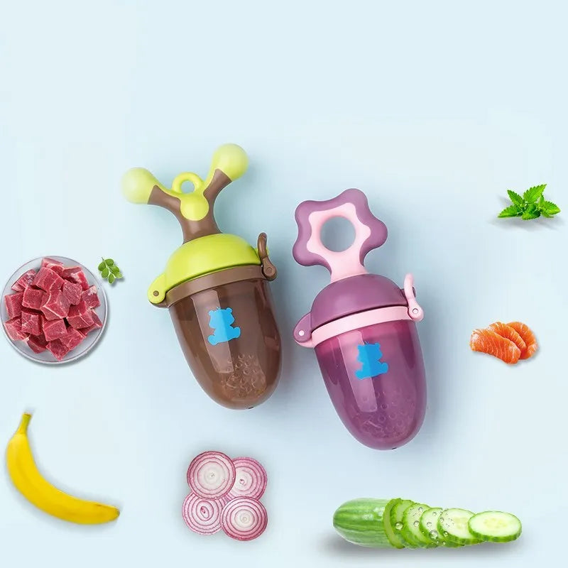 A green polypropylene baby teething ring with raised nodule textures for gum massage.