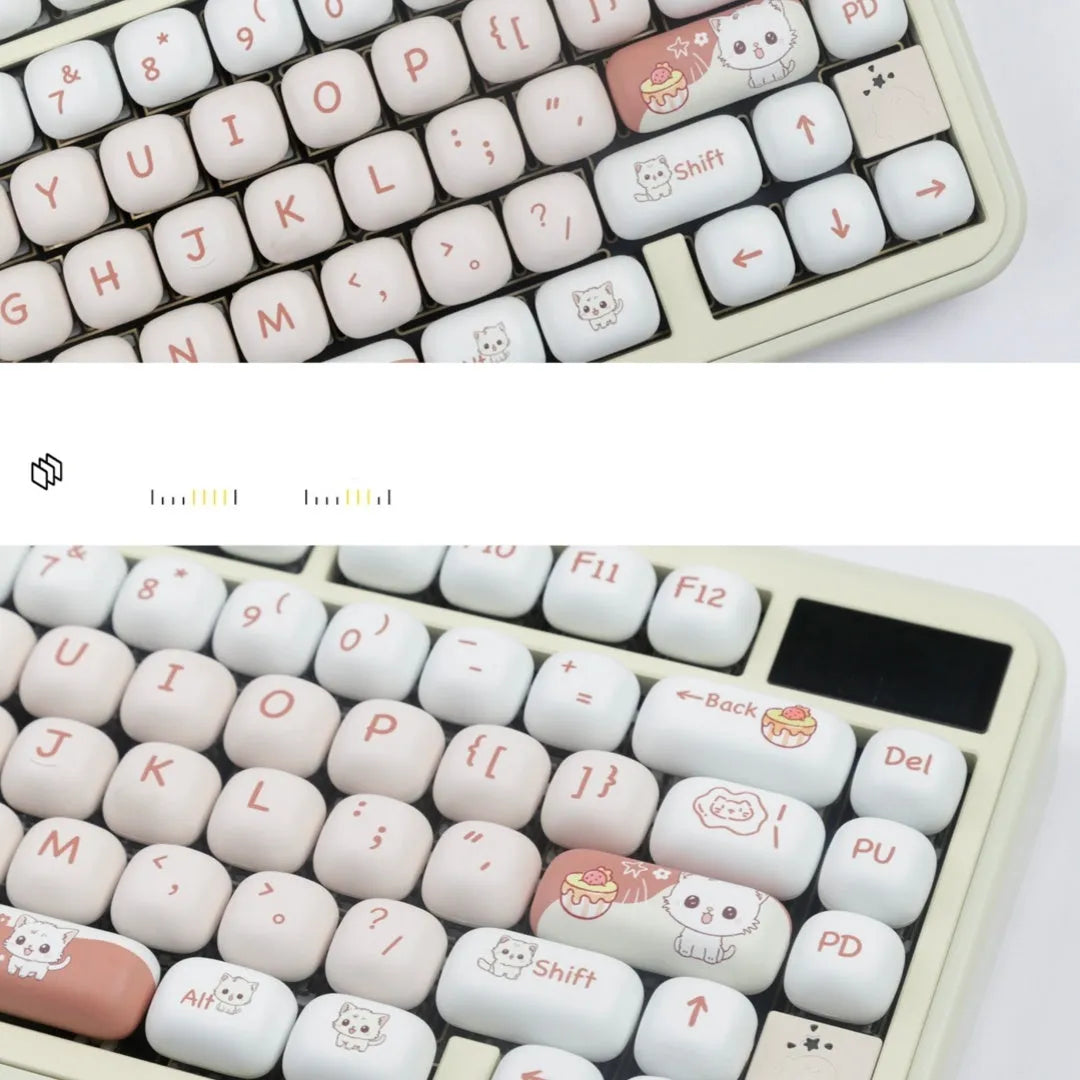 Dessert cat cartoon design sublimation key cap for mechanical keyboard customisation