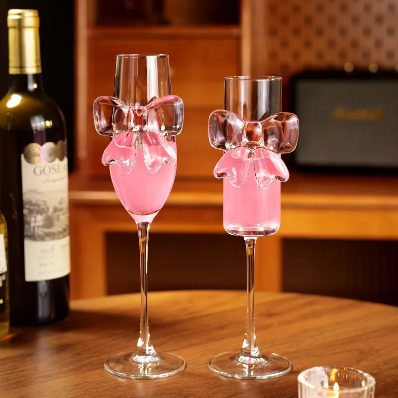 Crystal glass wine glass light luxury pressing single layer champagne big belly red wine mojito gift for ladies