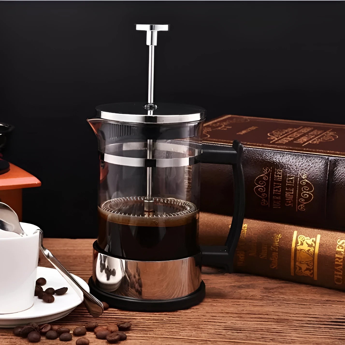 Compact 350ml glass and stainless steel Moka pot stovetop coffee maker